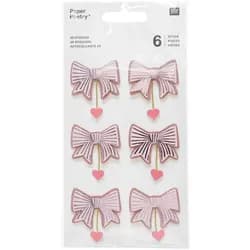Rico Design Geschenkpapier Paper Poetry 3D Sticker Schleifen / Herzen, Pink