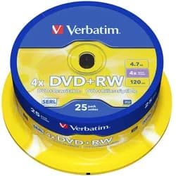 Verbatim DVD+RW 4,7GB 25er Sp. Spindel