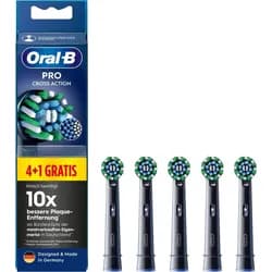 Oral-B Aufsteckbürsten - Ersatz-Zahnbürsten Pro CrossAction - Schwarz (4er+1)