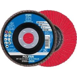 PFERD TOOLS POLIFAN Fächerscheibe PFF 125x22,23 mm flach CO-COOL 60 SG STEELOX Stahl/Edelstahl