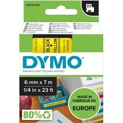 DYMO D1 Schriftband 6mm schwarz auf gelb