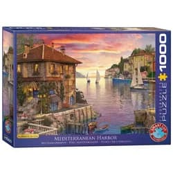 EUROGRAPHICS Puzzle Mittelmeerhafen von Dominic Davison, 1000 Puzzleteile bunt