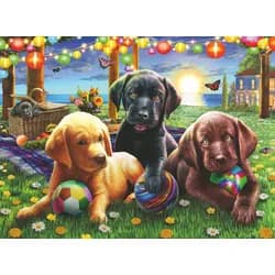 Ravensburger Puzzle Kinderpuzzle 100 XXL Teile - Hunde Picknick, Puzzleteile