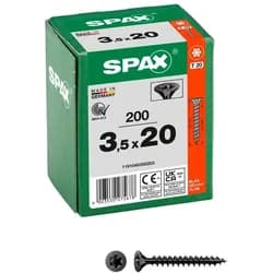 Spax Senkkopf T-STAR+ 3,5 x 20 Schwarz verzinkt HP