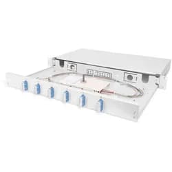 Digitus LWL-Spleißbox, 1HE, bestückt, 6x SC DX, OS2
