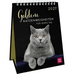 groh Verlag Tischkalender Wochenkalender 2027: Goldene Katzenweisheiten für jeden Tag