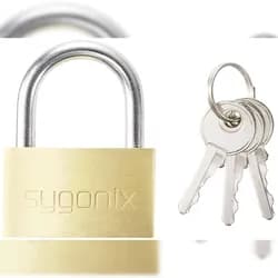 Sygonix SY-5045284 Vorhängeschloss 39.8 mm verschieden schließend Goldgelb Schlüsselschloss