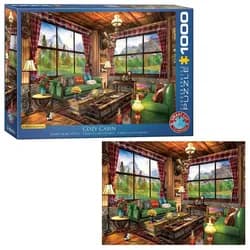EUROGRAPHICS Puzzle Gemütliche Hütte von Dominic Davison, 1000 Puzzleteile bunt