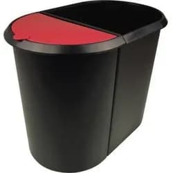 Papierkorb Duo-System schwarz/rot