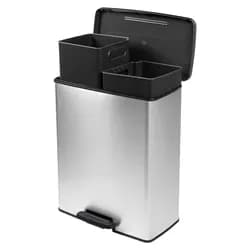 Curver Mülleimer DECO Bin SLIM DUO mit Pedal metallic 254619