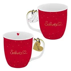 Sheepworld Tasse Tasse Tee- Kaffeetasse Kaffeebecher 32cl Geschenk Sheepworld SCHATZ, Material: Porzellan