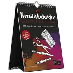 NEUMANN Bastelkalender Kreativkalender Tischaufsteller hoch schwarz 2027