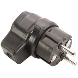 SCHUKO-Vollgummi-Winkelstecker, IP44, schwarz - schwarz