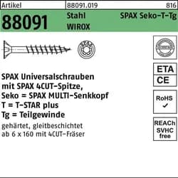 SPAX® Universalschrauben T20 Senkkopf WIROX 4,5 x 60 mm
