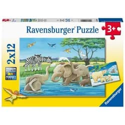 Ravensburger Puzzle Pz. Tierkinder aus aller Welt 2x12T, Puzzleteile