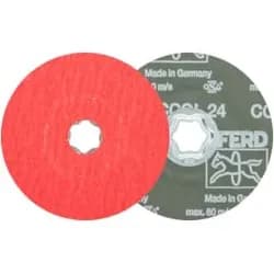 PFERD TOOLS COMBICLICK Keramikkorn Fiberscheibe Ø 115 mm CO-COOL24 für Edelstahl