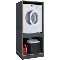 Waschmaschinenschrank Rislo Anthrazit/Honigeiche