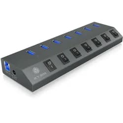 ICY IB-HUB1701C3 - USB 3.0 7 Port Hub, USB-A, Schalter