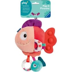 Ravensburger Greifspielzeug Babywelt Beißring Play+ Pop-it Piranha rot 04871