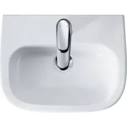DU Handwaschbecken D-Code 450 mm mit ÜL, mit HLB, 1 HL, weiß