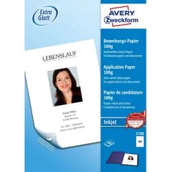 AVERY Zweckform Inkjet Druckerpapier Satin DIN A4 100 g/m2 Weiß 200 Blatt