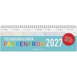 NEUMANN Querkalender Tischquerkalender Farbenfroh 2027