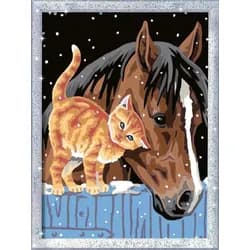 Ravensburger Spiel Ravensburger CREART Malen nach Zahlen – Fohlen mit Kätzchen