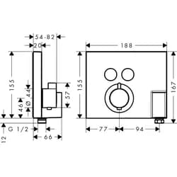showerselect thermostatic mixer for concealed inst