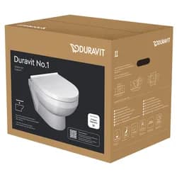 Duravit Wand-WC-Set No. 1 Compact mit WC-Sitz, Rimless, weiß