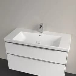 V&B Schrank-Waschtisch Subway 3.0 100x47cm, eck., m 1 HL/mit ÜL, weiß