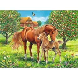 Ravensburger Puzzle Kinderpuzzle 100 XXL Teile - Pferdeglück auf der Wiese, Puzzleteile