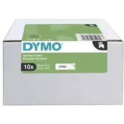 1x10 Dymo D1 Schriftband 19mmx7m schwarz auf weiß