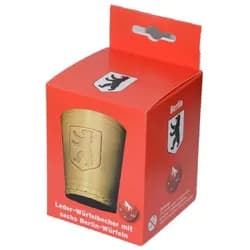 Teepe Sportverlag Spiel Berlin Leder-Würfelbecher mit 6 Würfeln
