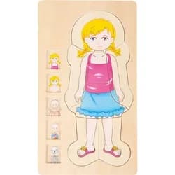 Legler Puzzle small foot 5814 - Schichtenpuzzle, Anatomie Mädchen, Puzzleteile