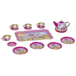 goki Puppengeschirr Teeservice aus Blech Funky Flowers