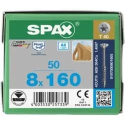 SPAX A2 SEKO T-STAR+ T40 TG 4CUT 8 x 160