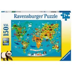 Ravensburger Verlag GmbH Spiel Kinderpuzzle 150 XXL Teile - Tierische Weltkarte