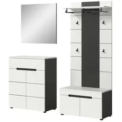 Ebuy24 Canu Garderobenmöbel Set C34 weiß, grau.