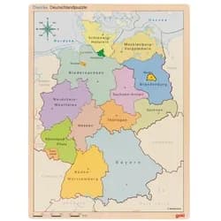 Gollnest & Kiesel Puzzle Goki 57417 - Schichtenpuzzle Deutschland, 98-teilig, Holz, 30x40cm, Puzzleteile