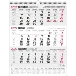 Wandkalender ZETTLER 3-Monatsplaner Triplan Comfort grau 2027