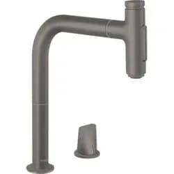 hansgrohe Metris Select 2-Loch-Küchenmischer 73818340 brushed black, 2jet, Ausziehbrause