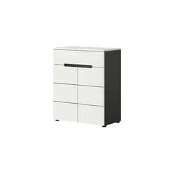 Ebuy24 Canu Schuhschrank 2 Türen, 1 Schublade weiß, grau.