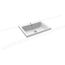 Kaldewei Puro Aufsatzwaschtisch 900406013001 3154, 60x46x4cm, weiss, Perl-Effekt, 1 Hahnloch