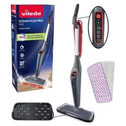 Vileda Steam Plus Pro XXL Dampfreiniger inkl. 2 Ersatzbezüge - Schwarz