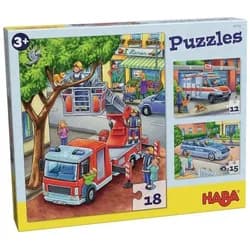 Haba Puzzle HABA 302759 - Puzzles Polizei, Feuerwehr & Co., Puzzleteile
