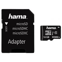 Hama 16GB microSDHC Karte 80MB/s Class 10 + SD-Adapter