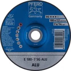 PFERD TOOLS Schruppscheibe E 180x7,2x22,23 mm Leistungslinie SG ALU für Alu