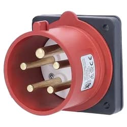 as-Schwabe CEE-Anbaustecker 400V 32A 5-polig mit Dichtungsring IP44 - Rot