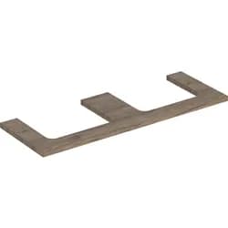 Geberit Waschtisch-Platte One 135x3x47cm, N hick./Mela Holz, AS 2-fach