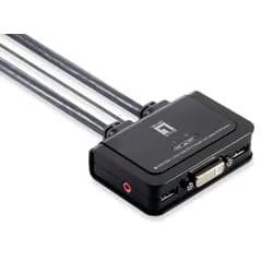 LevelOne 2-Port-Kabel-KVM-Switch, DVI, USB, Audio